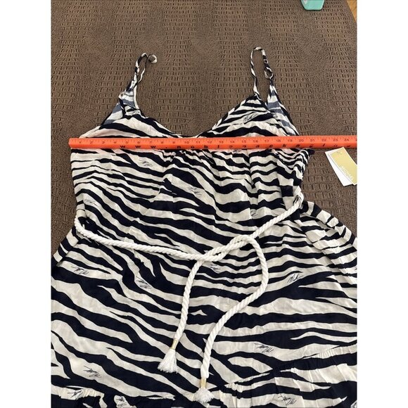 Michael Kors Zebra Print Belted Cover-Up Dress Navy White Size Large NWT - Picture 11 of 11